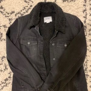 Old Navy Sherpa-Lined Black Denim Jacket